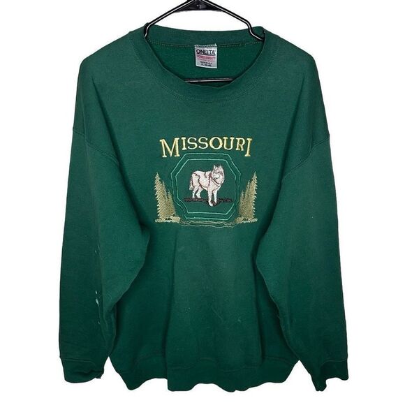 VTG Missouri Embroidered Crewneck Sweatshirt - Picture 1 of 6